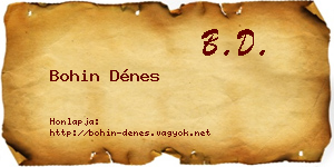 Bohin Dénes névjegykártya